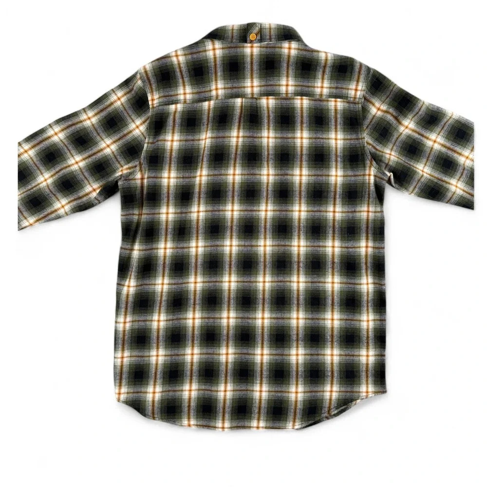 LRG‎ Lifted Research Group Shirt Mens L Green Plaid Flannel Buttoned Long Sleeve
